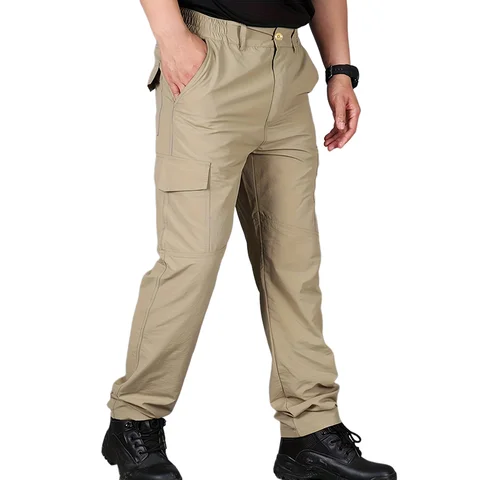 Pantaloni casual da uomo Pantaloni cargo estivi con tasche multiple Pantaloni sottili ad asciugatura rapida Escursionismo all'aperto Allenamento Pantaloni lunghi traspiranti Novità