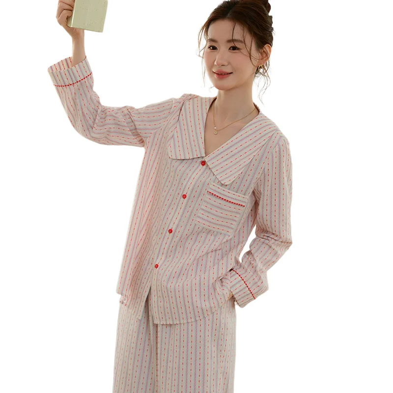 Conjunto de pijamas para mujer, pijamas cálidos de invierno para mujer, ropa navideña a la moda para el hogar, pijamas, conjunto de pijama lindo y suave dulce