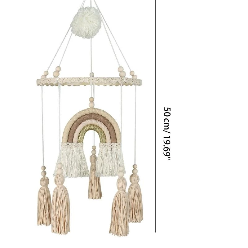 Tęczowe dekoracje ścienne Kolorowe, ręcznie robione ozdoby tkackie Nowoczesne dekoracje domu 15UB