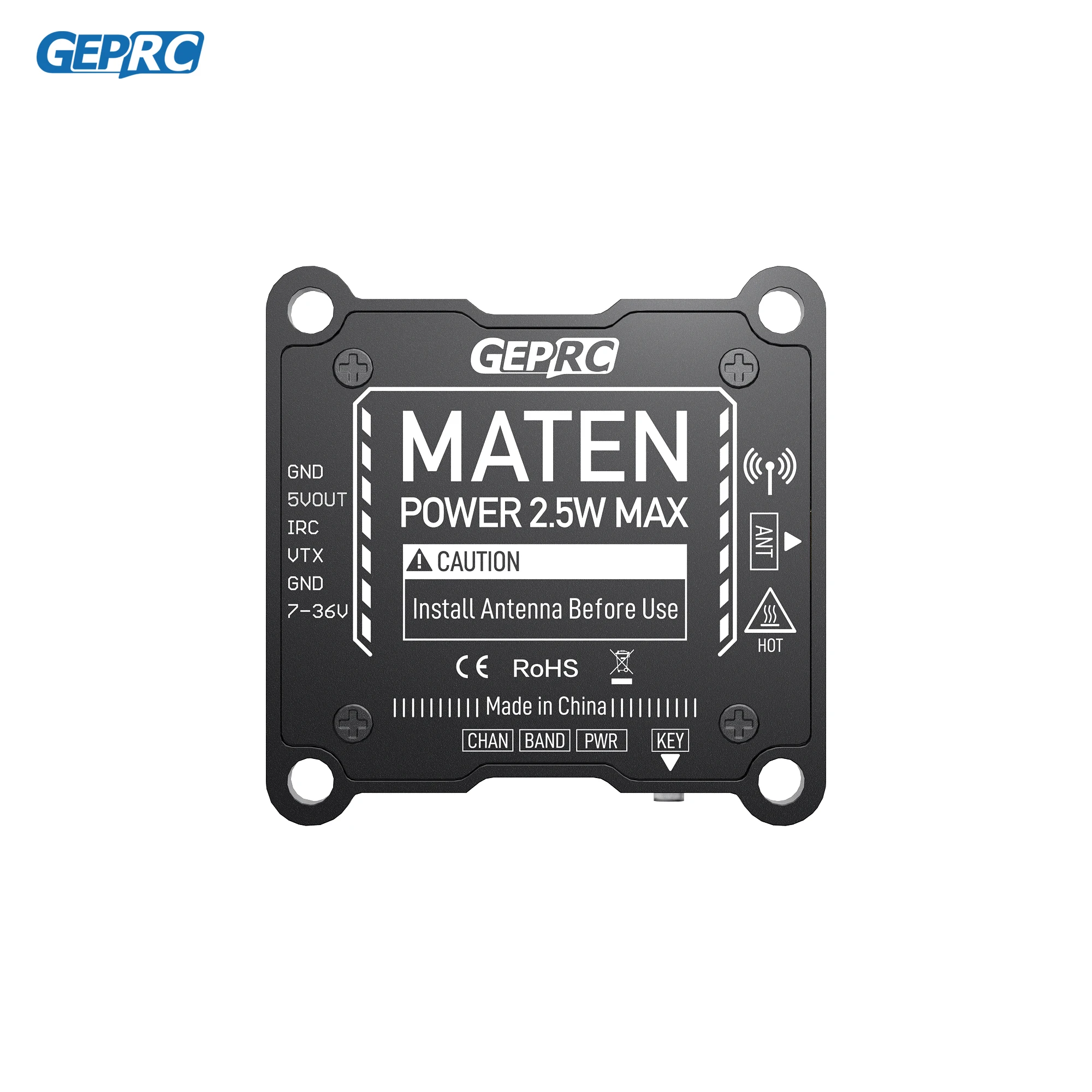 GEPRC MATEN 5.8G 2.5W VTX 2500mW modulo di trasmissione trasmettitore 7V-36V microfono integrato per FPV Drone da corsa a lungo raggio