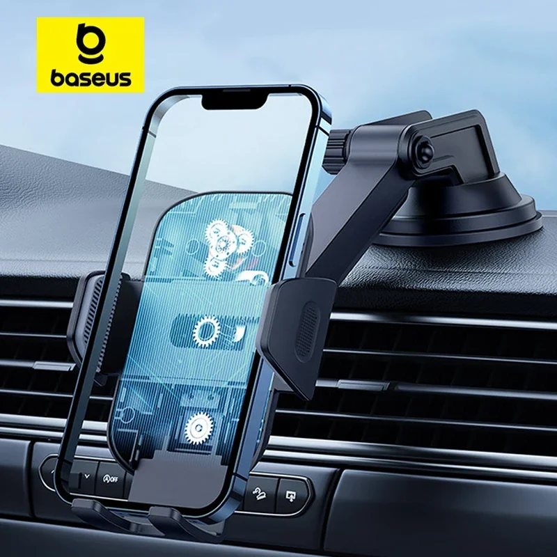 

Baseus Car Phone Holder Sucker For Dashboard Windshield Vent Mobile Car Holder Clamp For iPhone 16 Pro Max Xiaomi Huawei Samsung