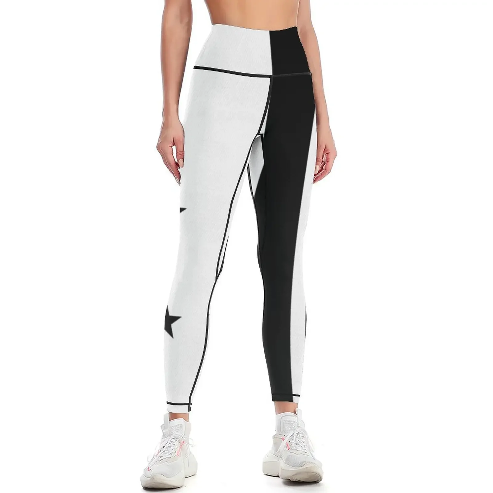 

Black stars and stripes on white denim Leggings sporty woman push up jogging pants sport pants active wear Womens Leggings