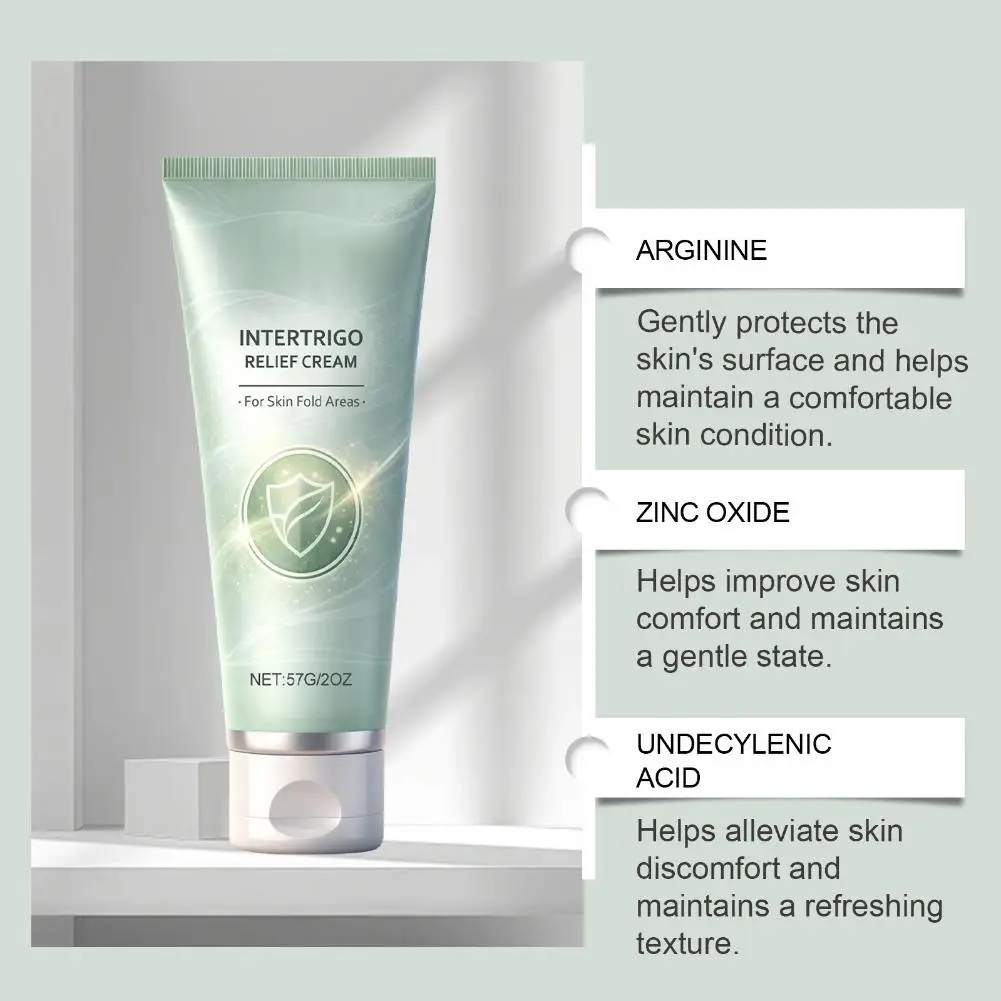 Intertrigo Relief Cream 57g Skin Fold Care Anti Friction Soothing Lotion For Inner Thigh Underarm Chafing Irritation Relief