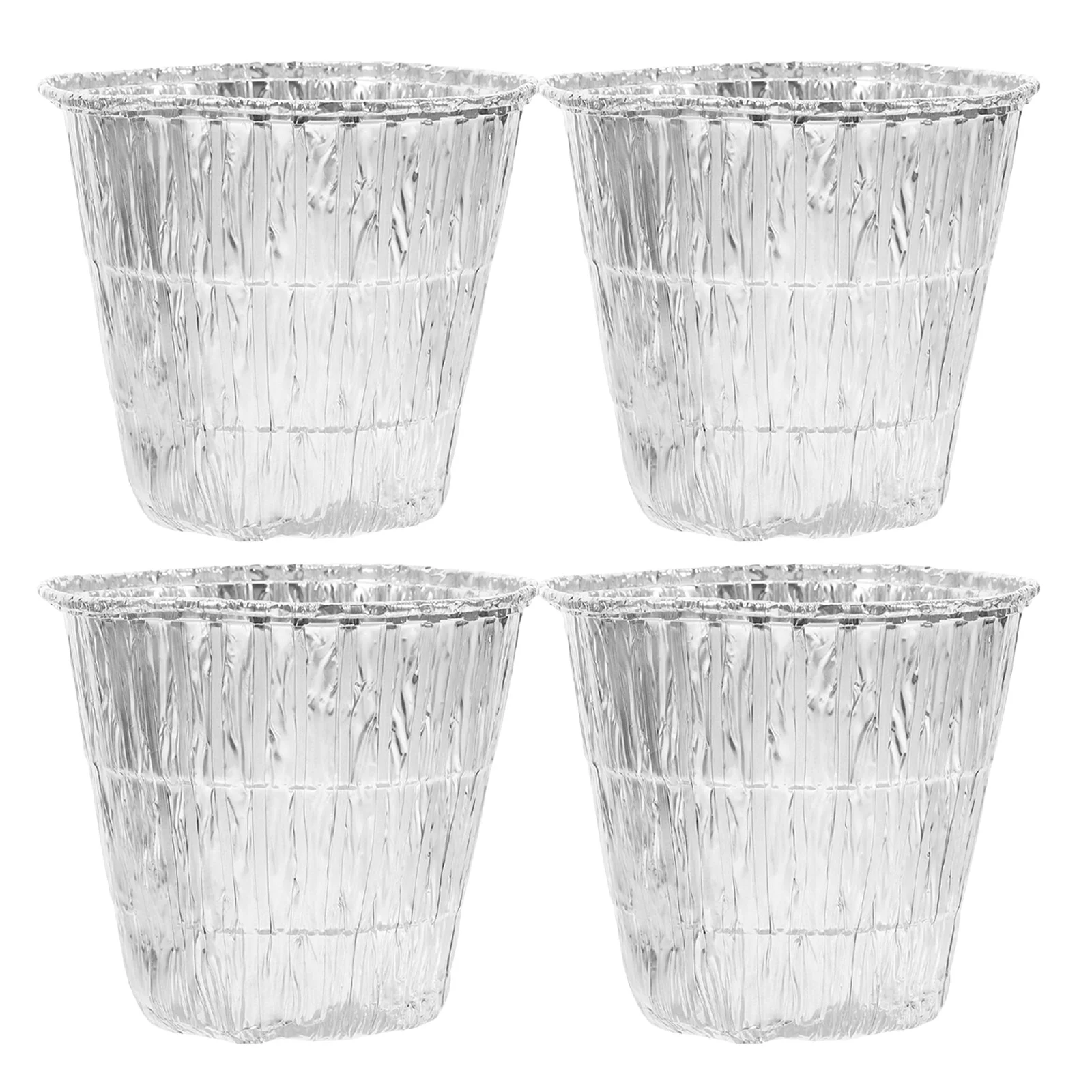 

4pcs Aluminum Foil Grease Bucket Liner 830Ml Bbq Drip Liners For Grilling Disposable Aluminum Liners Barbecue Camping Picnics