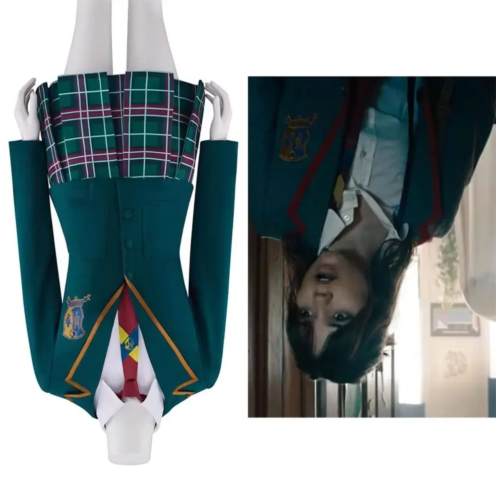 

Astrid Deetz Cosplay Costume Women School Uniform Jacket Skirt with Tie Full Set Halloween Party Outfit