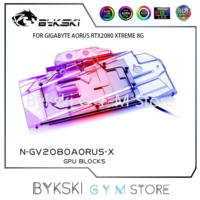 Bykski  GPU Water Block For GIGABYTE AORUS RTX2080 XTREME 8G Graphics Card,Full Cover Copper Radiator Block ,N-GV2080AORUS-X