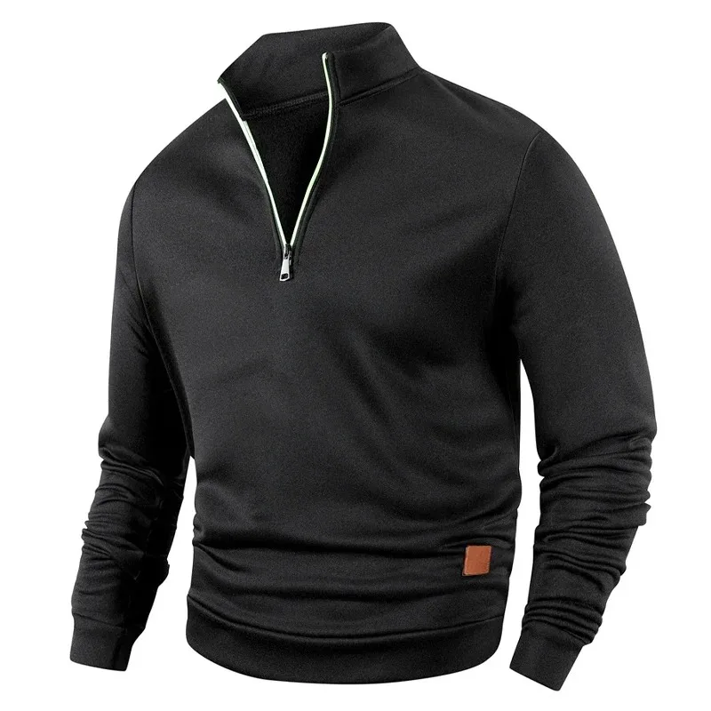 لعبة الحيوان الرجال نصف سستة بلوزات طويلة الأكمام الصلبة البلوز الياقة المدورة الشارع الشهير سترة دافئة معاطف رياضية ملابس خارجية #2