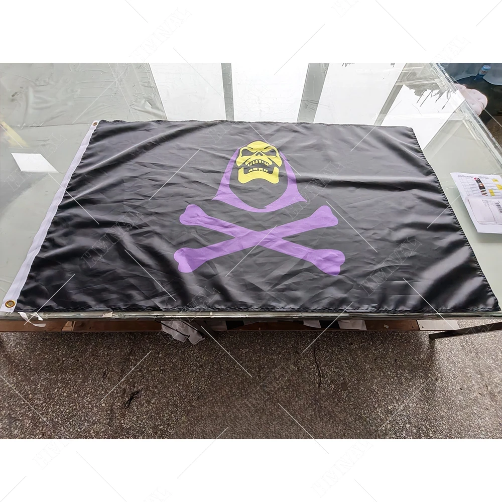 Skeletor Yellling Skull Cross Bones Flags with 3x5ft Custom Any Hobby Flag Banner