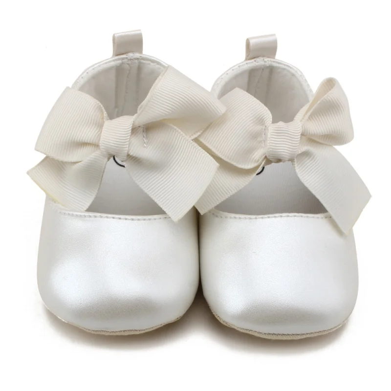 Baby Girls Cute Shoes Soft Sole PU Leather Flats Shoes First Walkers Toddler Non-Slip Summer Princess Shoes