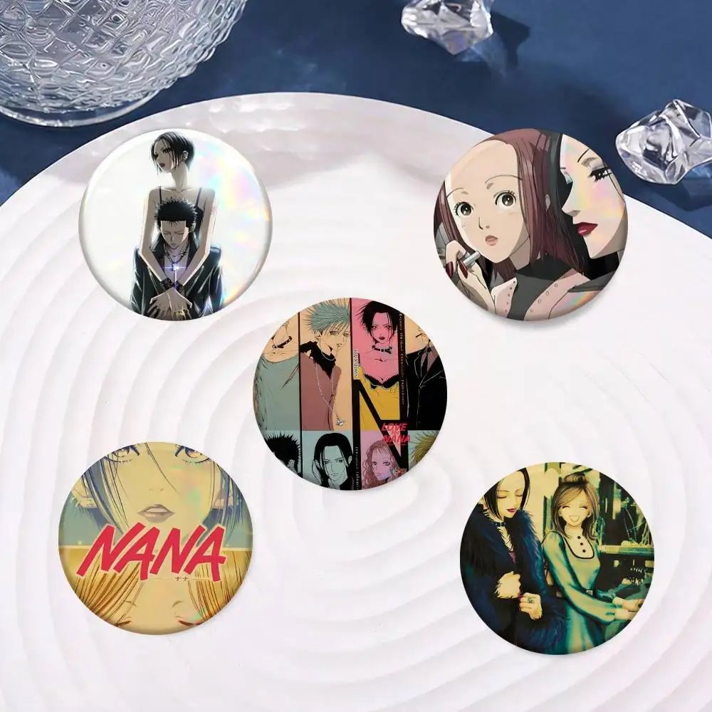 Anime NANA Badges 25 32 44 58 75 Mm Round Cosplay Pin Bag Decor Fans Collect Friends Gifts Brooch Souvenir