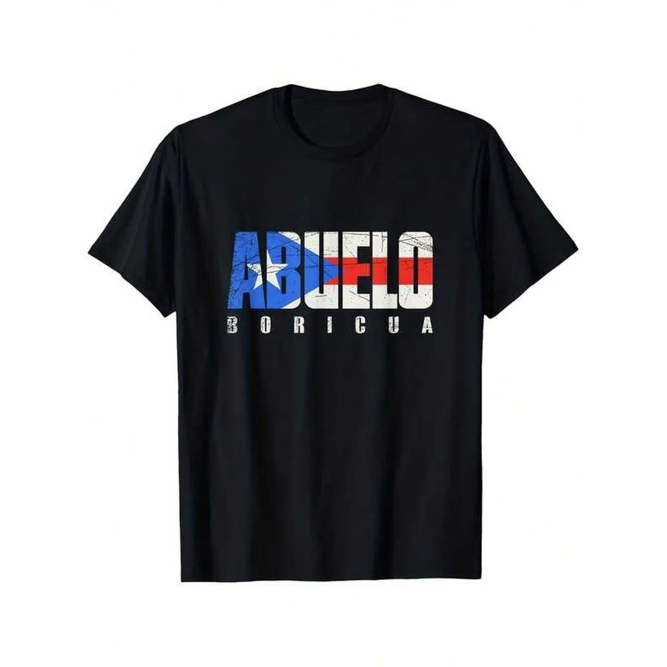 Men Women Puerto Rico Abuelo Grandpa Graphic Puerto Rican Flag Colors Heavyweight Cotton Crew Neck Shirt Birthday Or Heritage Gift Idea Washable