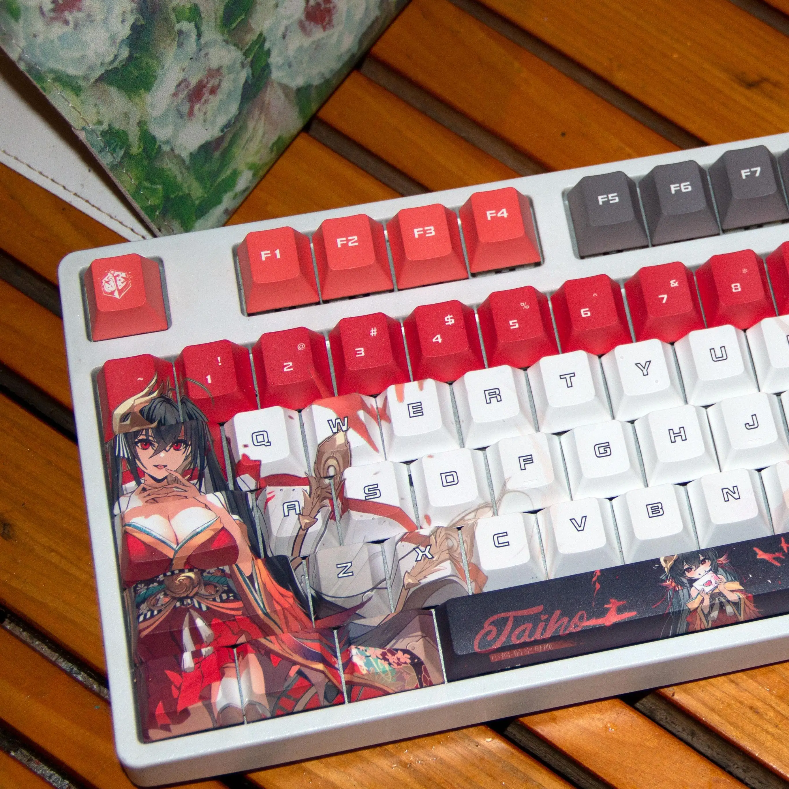 IJN Taihou Keycaps Azur Lane Game PBT DYE Sublimation Key Caps Cherry MX Cross Axis Switch for Mechanical Keyboard Otaku Gift