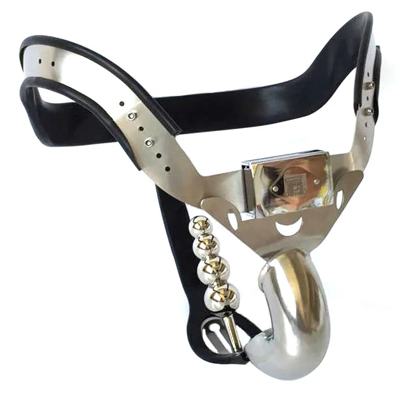 Stainless Steel Male Chastity Belt Pants Cbt BDSM Bondage Metal Chastity Device Lock Cock Sleeve Penis Cage Sex Toys For Men