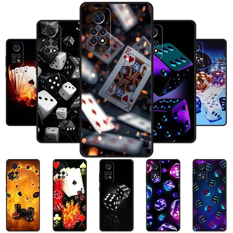 Dices Poker Casino Phone Case For Redmi Note 11 EPro 11S 10 10T 9S Promax 8 Pro Xiaomi Mi 10 11 12X 12S Ultra Cover