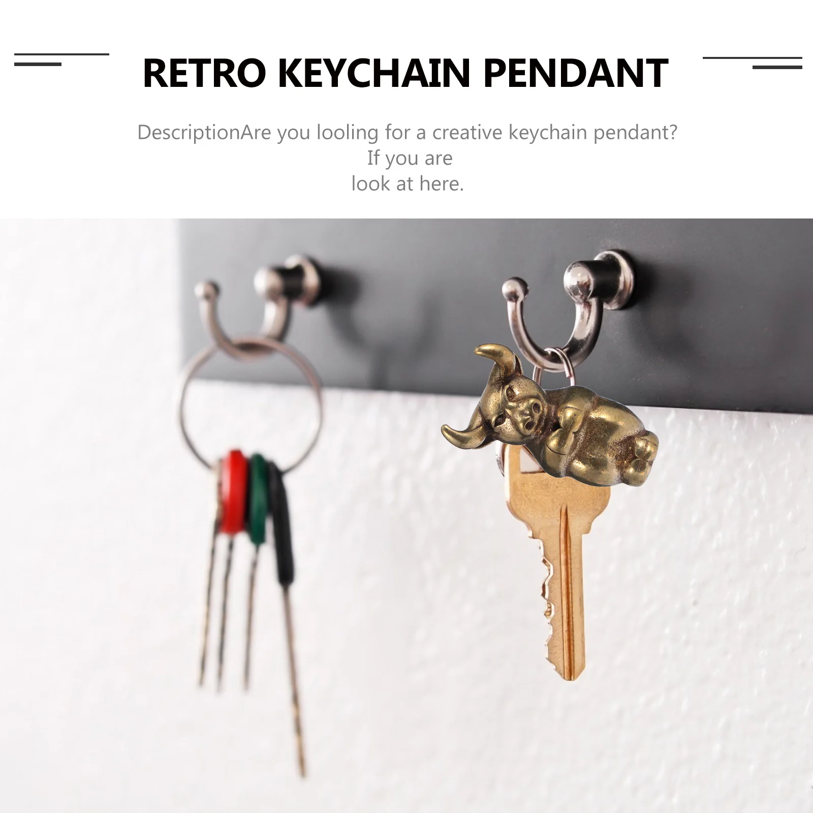 

2 шт. латунный бык в форме настольного орнамента прочный брелок кулон китайский зодиак украшение брелок кулон креативная подвесная сумка