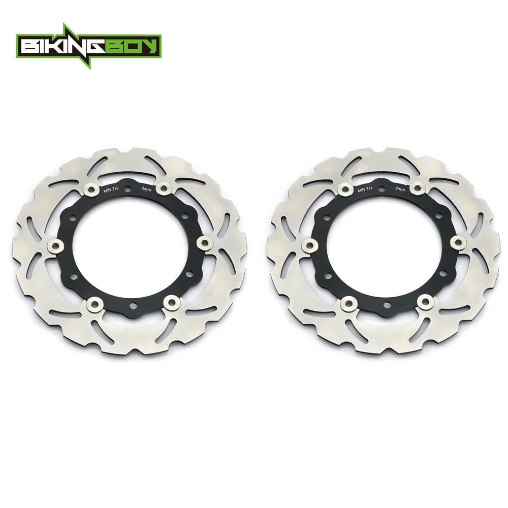 BIKINGBOY Front Brake Discs Rotors Disks For Yamaha XP 500 T-Max 2008 2009 2010 2011 XP500 ABS 08-11 267mm Stainless Steel Set