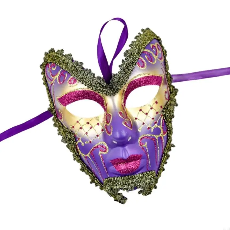 หน้ากากสวมหน้ากากเต็มหน้าหน้ากากมือทาสีหน้ามาสก์สวมหน้ากากเครื่องแต่งกาย Accsessory สำหรับผู้หญิงผู้ชาย Halloween Prom Parties