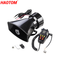 Car Electronic Warning Siren Motorcycle Alarm Firemen Ambulance Loudspeaker with MIC Auto SUV Truck 12V 100W 120-150dB 7 Sound