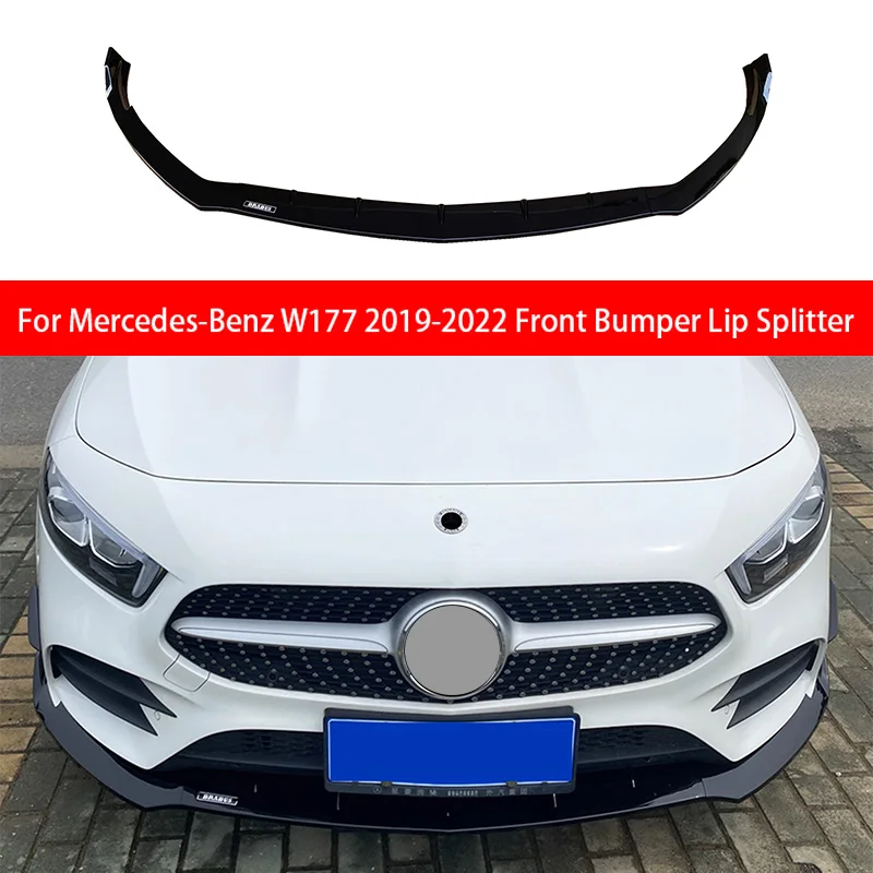 

For Mercedes-Benz 2019-2022 W177 A200L A180L Front Bumper Lip Splitter Spoiler High Quality ABS Material Carbon Fiber Grain