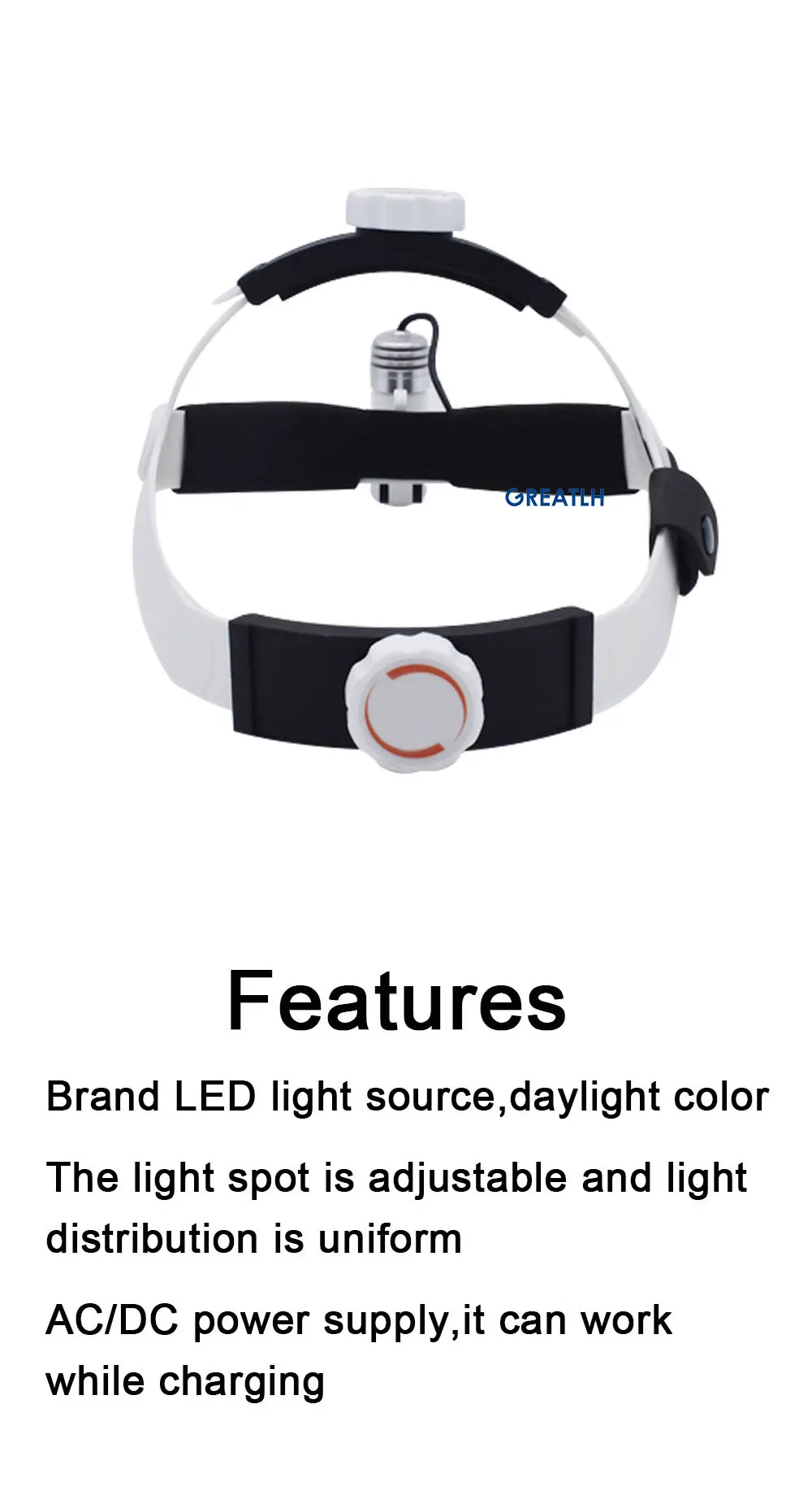 Medyczna lampa czołowa specjalne oświetlenie lampa czołowa LED o wysokiej jasności regulowana AC/DC 3W