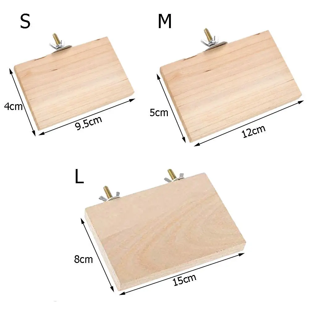 Wood Stand Platform Pet Bird Toys Parrot Rack Hamster Perches Paw Grinding Clean Cage Accessories for Gerbils Mice Wood Toys