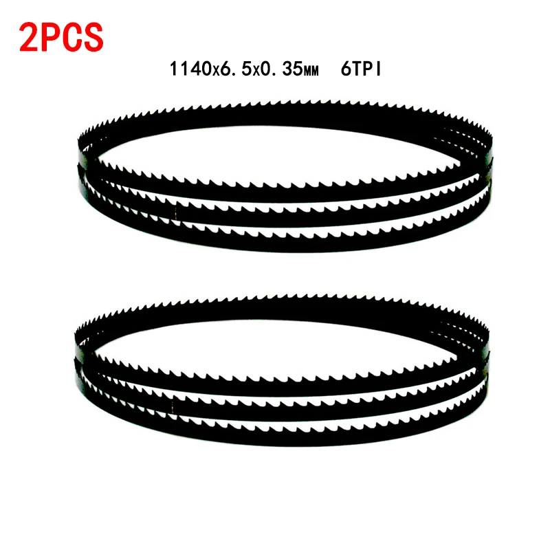 1140x6.5x0.35mm Bandsaw Blades 6 TPI Carbon Band Saw Blades Woodworking Tools 2pcs