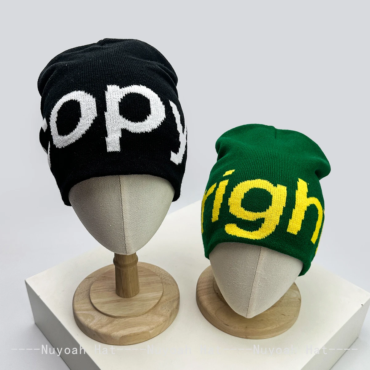 New Men Women Korean Simple Jacquard Letters Dollar Knitted Hats Warm Fashion Personal Beanies Versatile Worn On Both Sides Ins