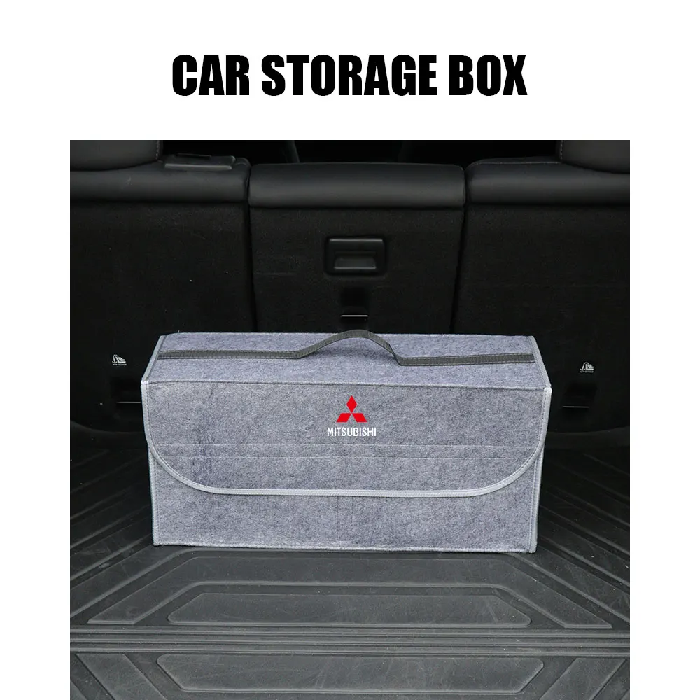 Car Trunk Storage Box Foldable Felt Car Organizer Stowing Tidying Box For Mitsubishi L200 Pajero Sport Outlander Xpander Eclipse