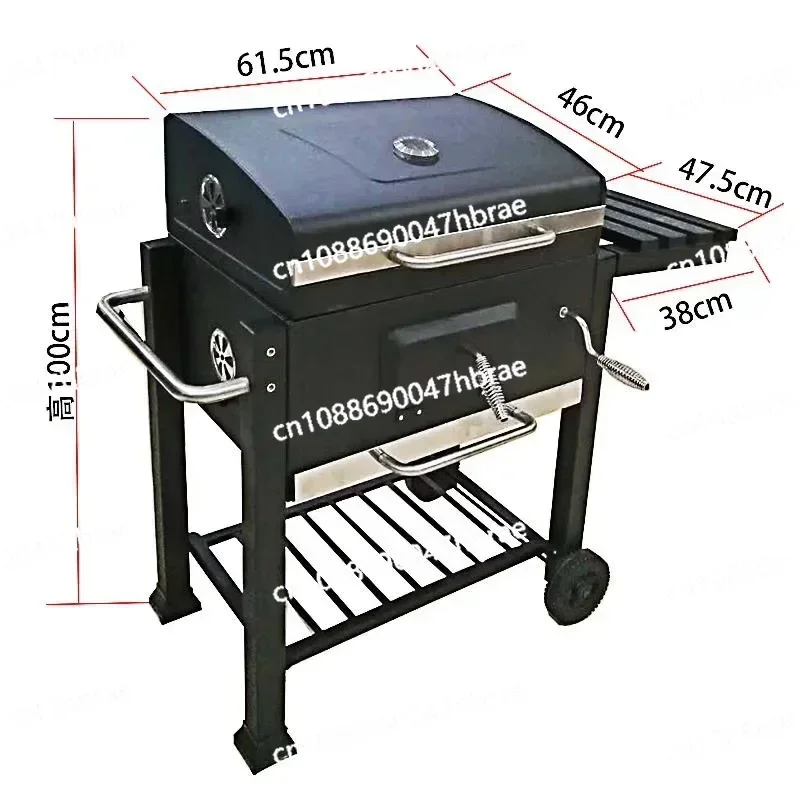 BBQ courtyard outdoor large environmental protection square barbecue grill large capacity stuffy oven