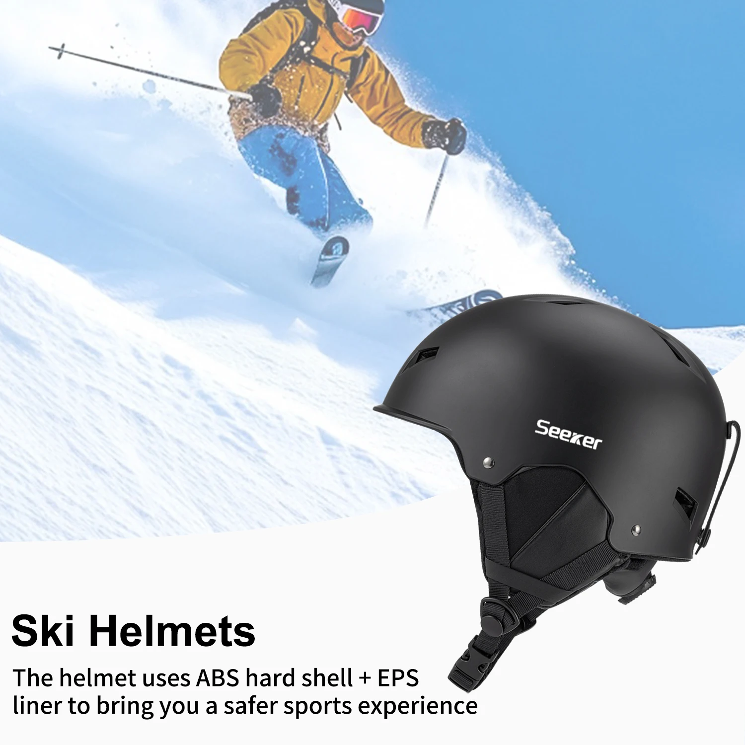 خوذة التزلج الآمنة الجديدة من SEEKER خفيفة الوزن وقابلة للتعديل ومسامية ومريحة، خوذة تزلج رياضية خارجية للرجال والنساء #2