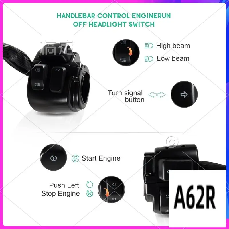 

R2-Motorcycle Handlebar Switches Control For Softail Dyna Sportster V-Rod 1996-2012 1" 25Mm Handlebar Switch Control