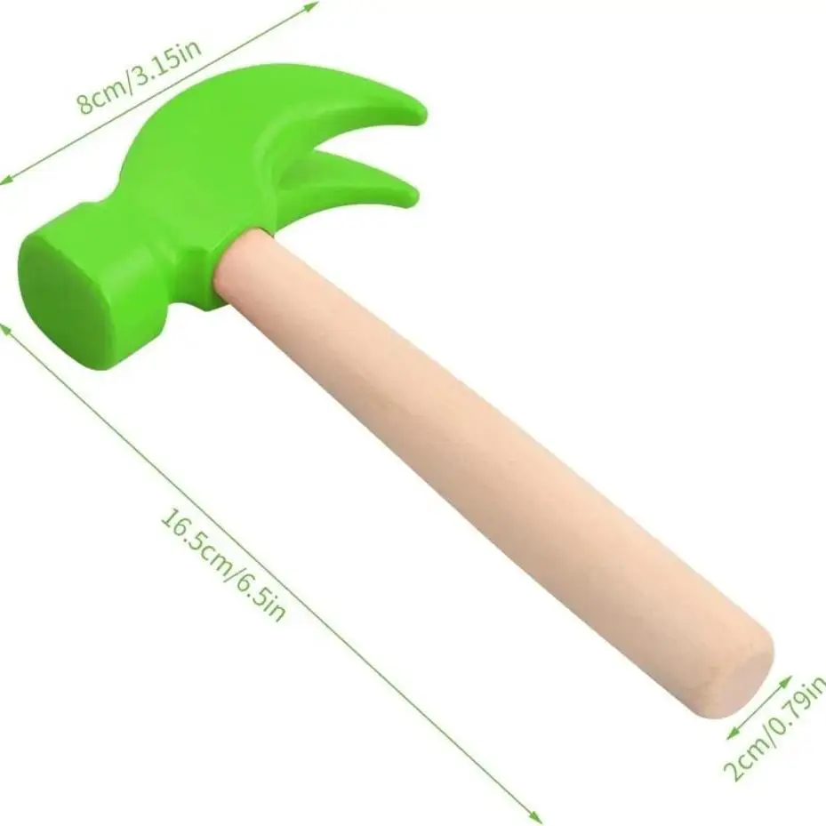 1 Pcs Mini Wooden Hammer Children's Learning Toy Hammer Creative DIY Wooden Woodworking Hammer Simulation Maintenance Tools