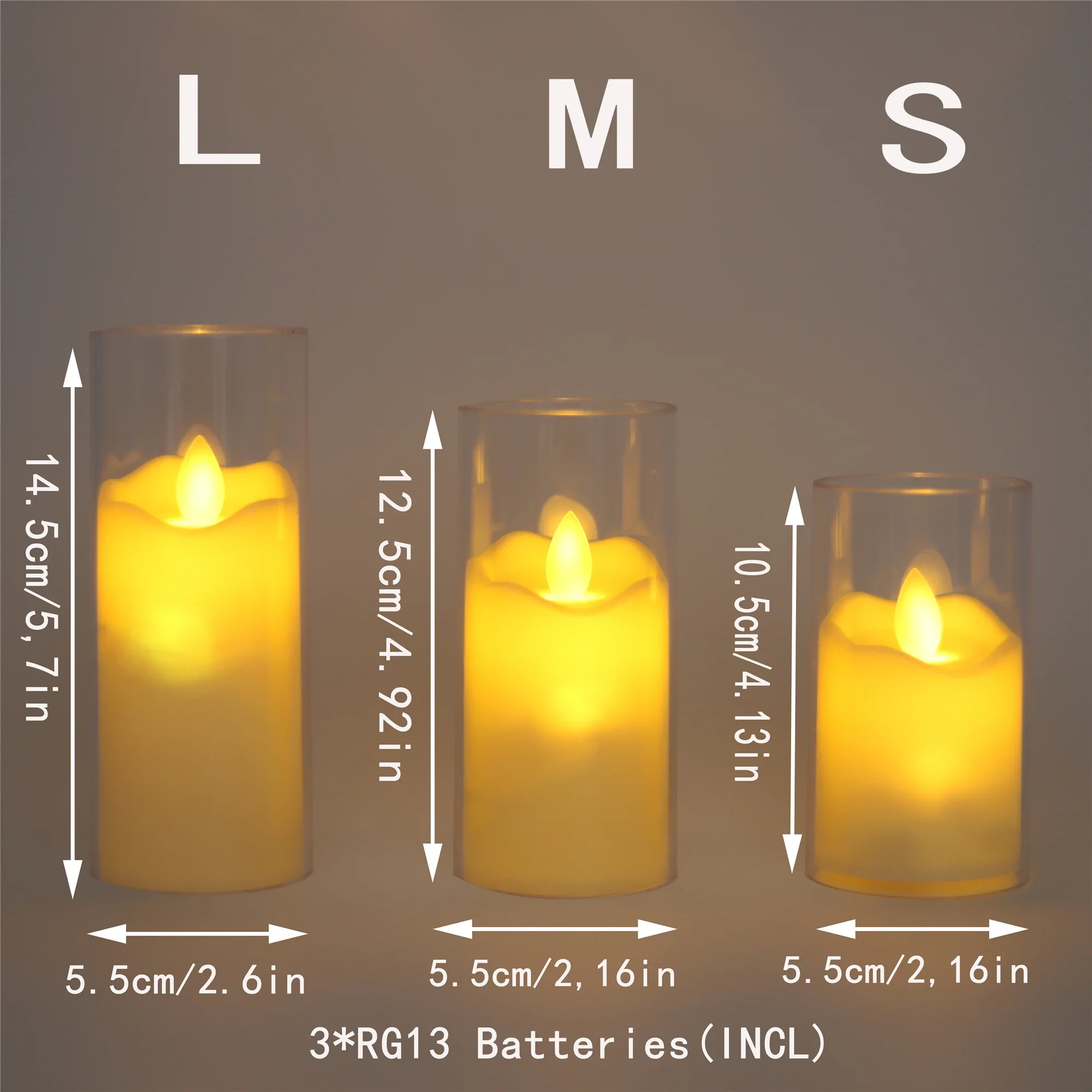 LED 플레임리스 전기 양초 램프, 아크릴 유리 배터리, 깜박이는 가짜 티라이트 양초, 웨딩 크리스마스 대량, 6 개