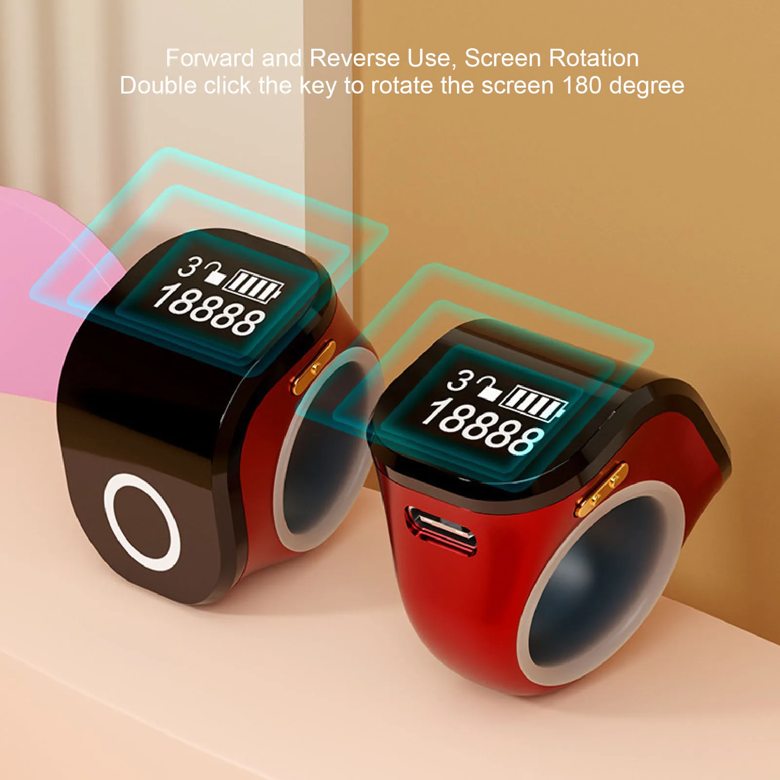 Finger Counter Smart Ring Counter Clear LCD Display Intelligent Touch Ring for Work Exercise Life Smart Ring Counter Smart Ring