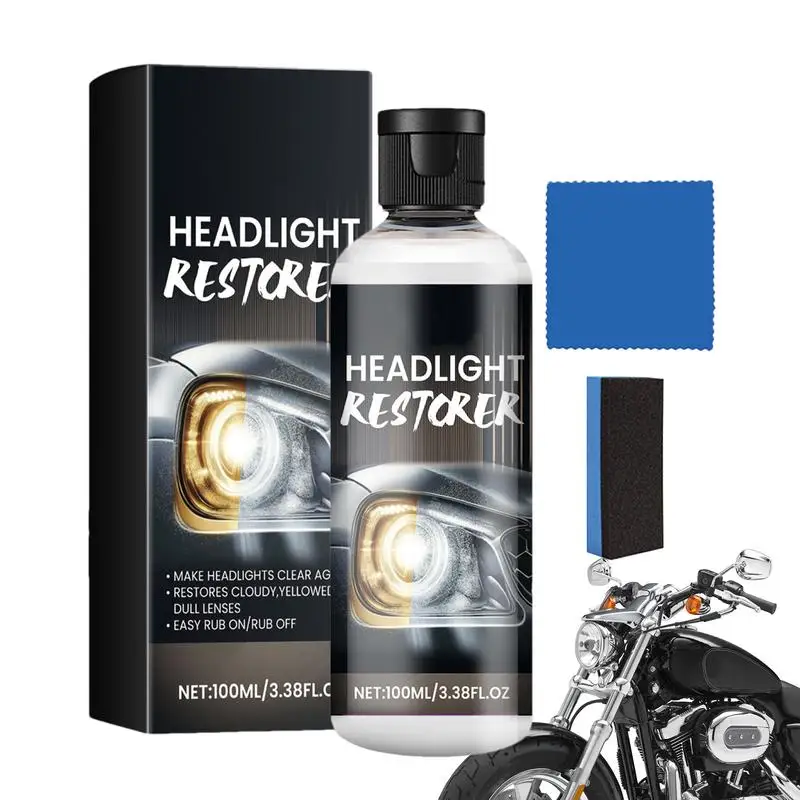 

Headlight Restoration Fluid 100ml Headlight Cleaner And Restorer Kit Headlight Restore And Protect Liquid Car Headlight Lens