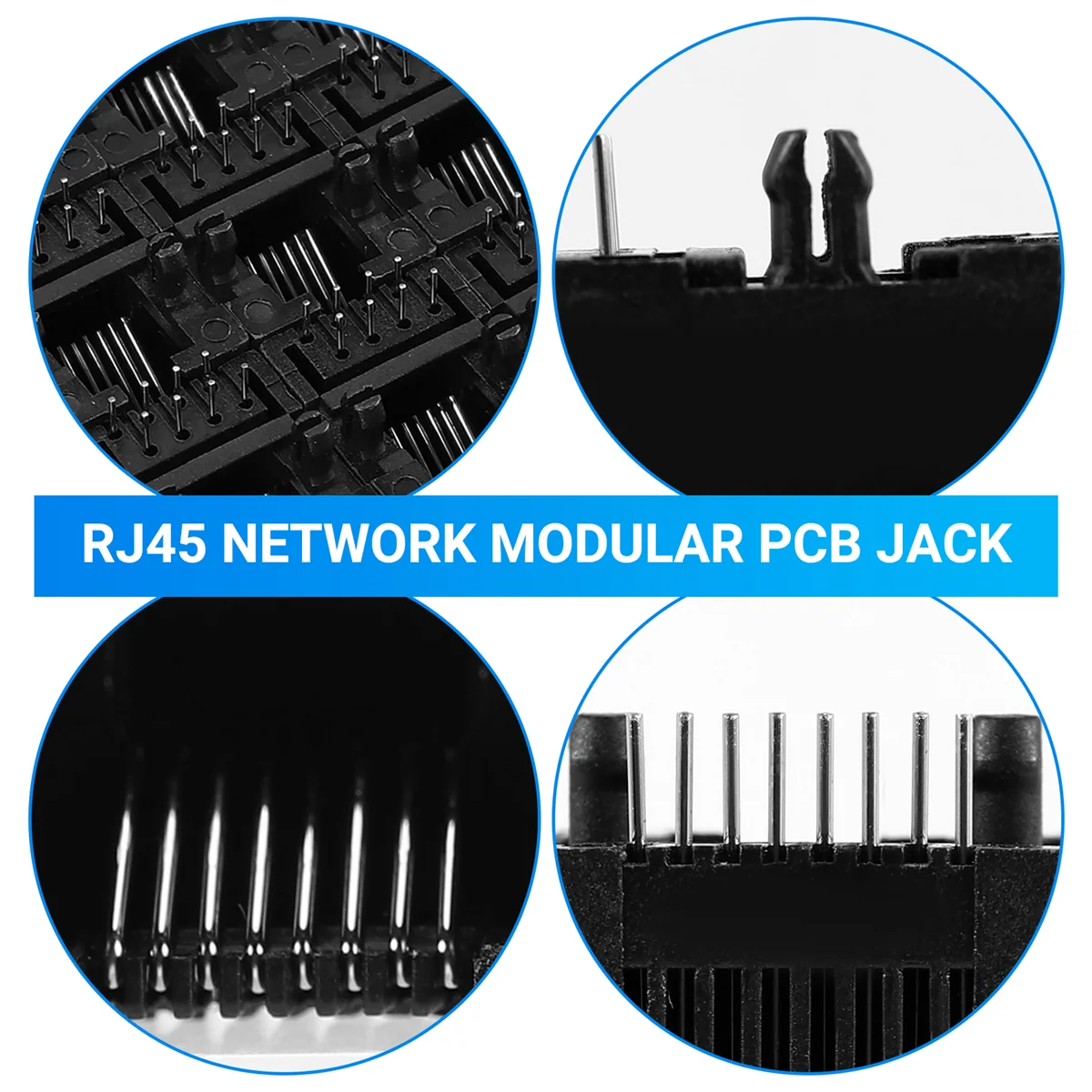 

ABYA 20pcs RJ45 8P8C Computer Internet Network PCB Jack Socket Black