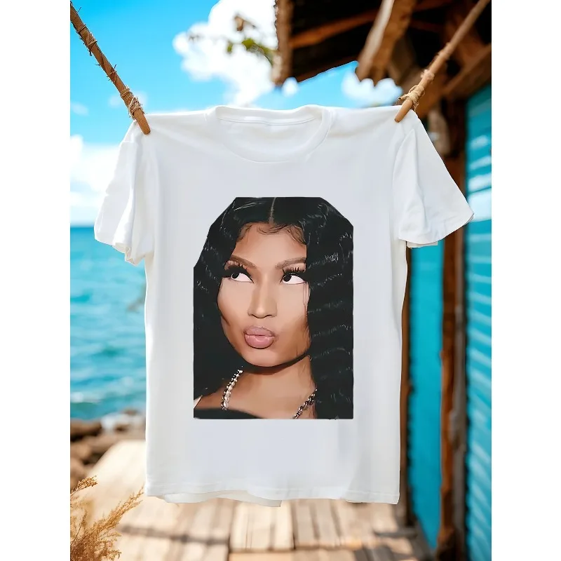 Nickel Mina Style Retro T-shirt for Men's Summer New Casual Streetwear Unisex T-shirt