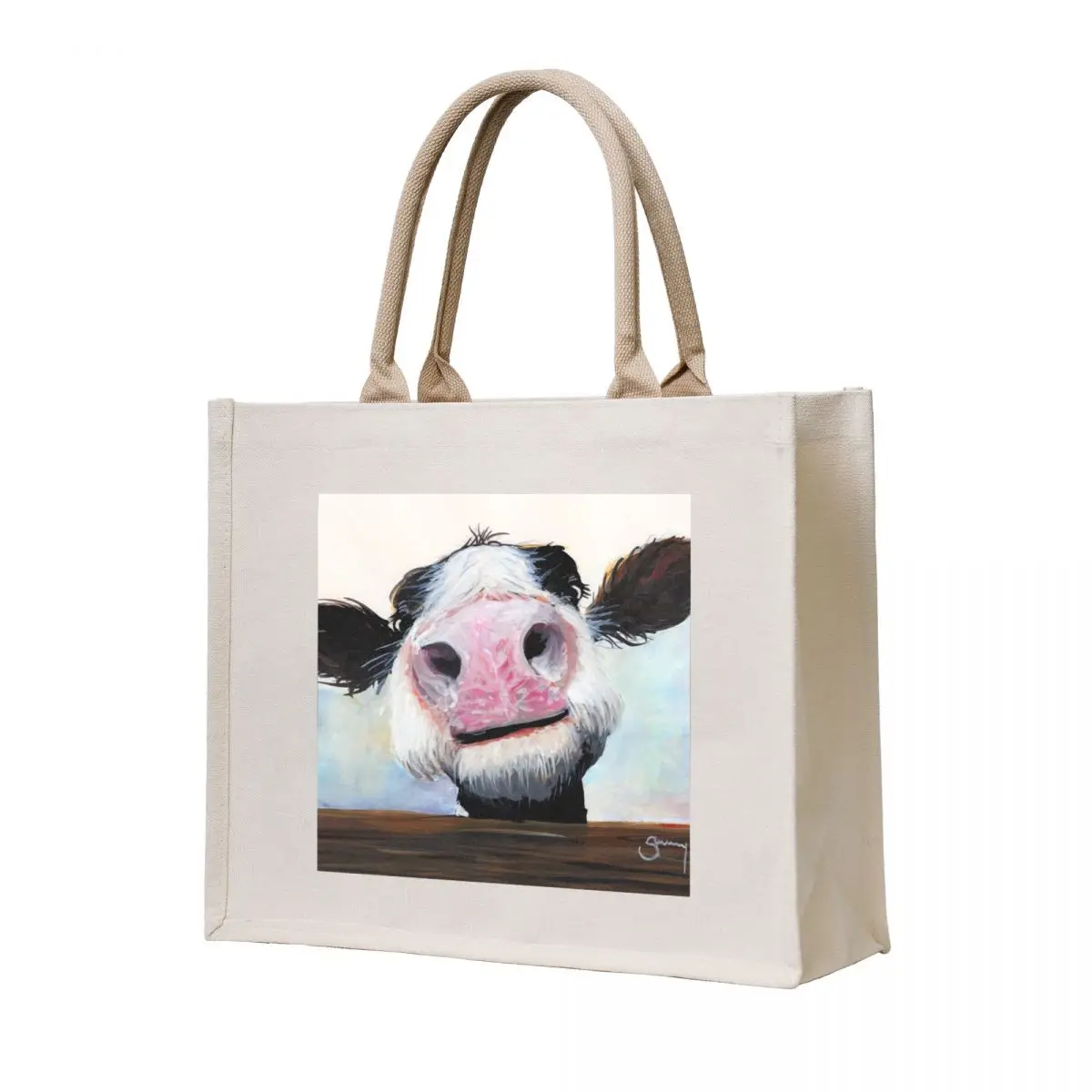 

NOSEY COW 'HEY! HOW'S IT GOIN'' BY SHIRLEY MACARTHUR Tote Bag Gift bags bag for beach