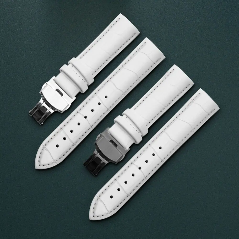 Watchband 14mm 16mm 18mm 19mm 20mm 21mm 22mm 24mm Calf Genuine Leather Watch Band Alligator Grain Watch Strap