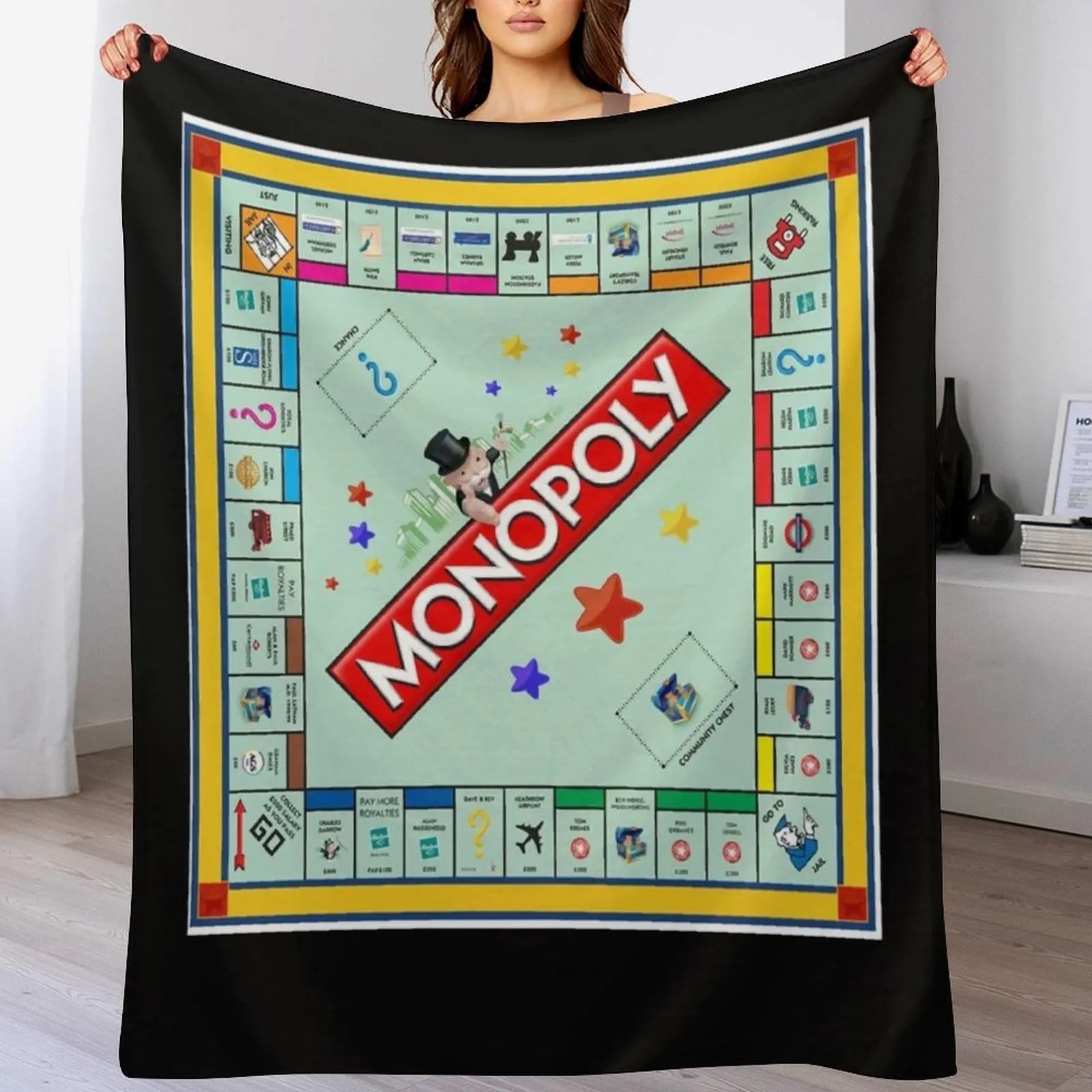 Monopoly Board Game Classic Throw Blanket Thermal Kid'S bed plaid Blankets