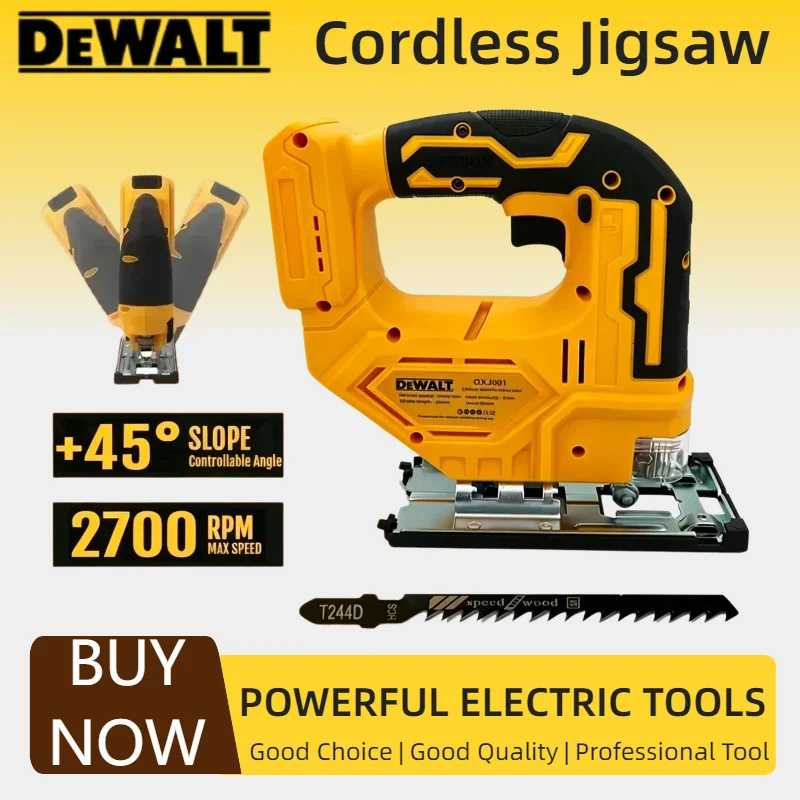 DEWALT Cordless Brushless Jig Saw 3000RPM Adjustable Portable Multi‑Function Electric Saw For Woodworking Projects