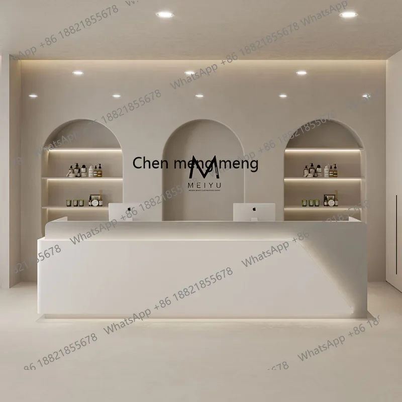 Bar moderno y sencillo, estudio de Yoga, salón de belleza, página de caja de recepción, pintura ligera de lujo, tienda de bodas, recepción