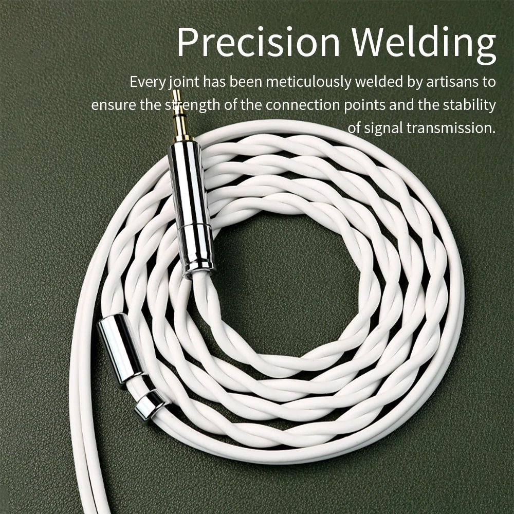CVJ Vibra High Fidelity Headphone Upgrade Cable 3.5/4.4mm Plug 556 Core Silver Plated 2-Pin 0.78 Audio Cable for Enhanced Sound