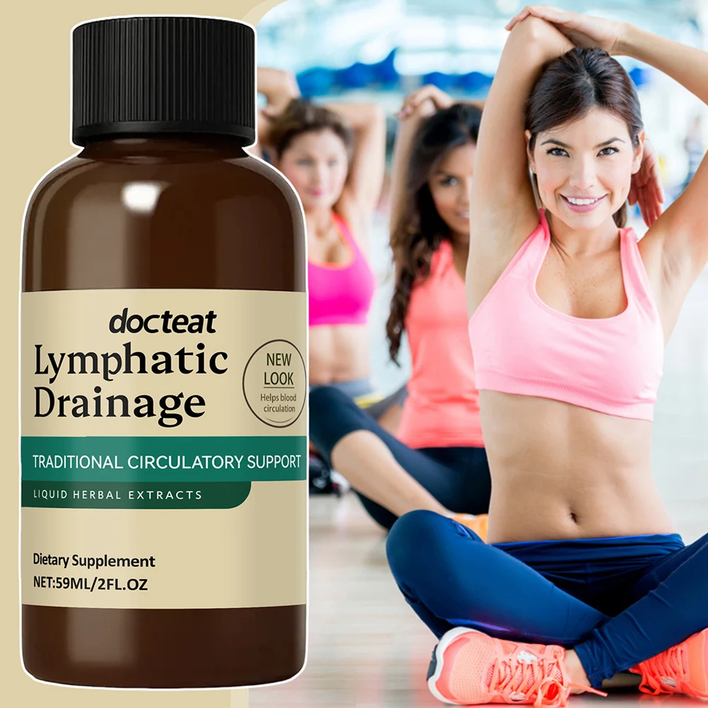 Gotas de drenaje linfático, suplemento de drenaje linfático para apoyo inmunolgico, suministros para el cuidado del cuerpo, aumenta la energía y combate el agotamiento