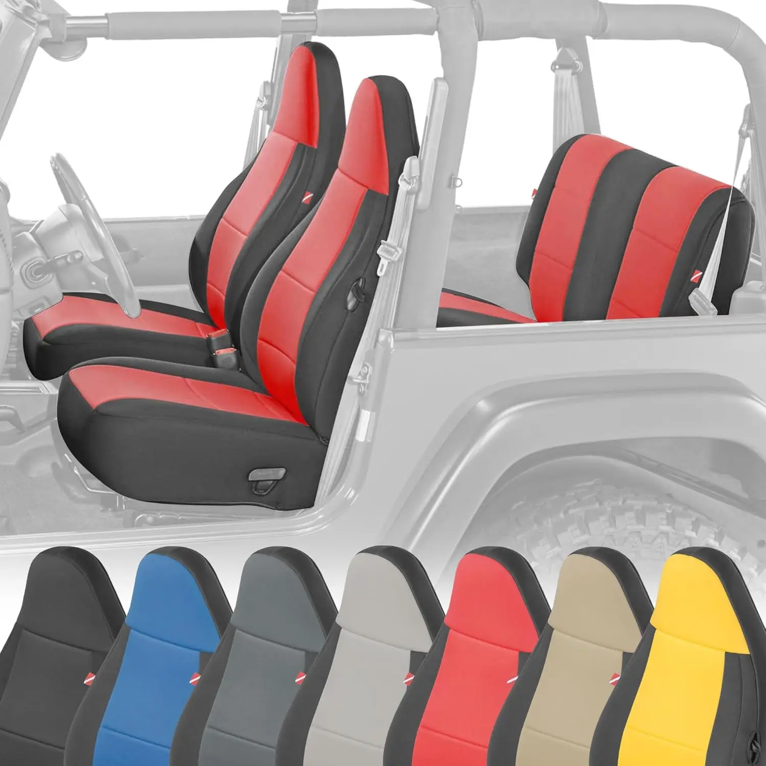 

Neoprene Cover Fits Jeep TJ 1997-2006 Wrangler Front and Set Waterproof Custom Fit Covers - Soft