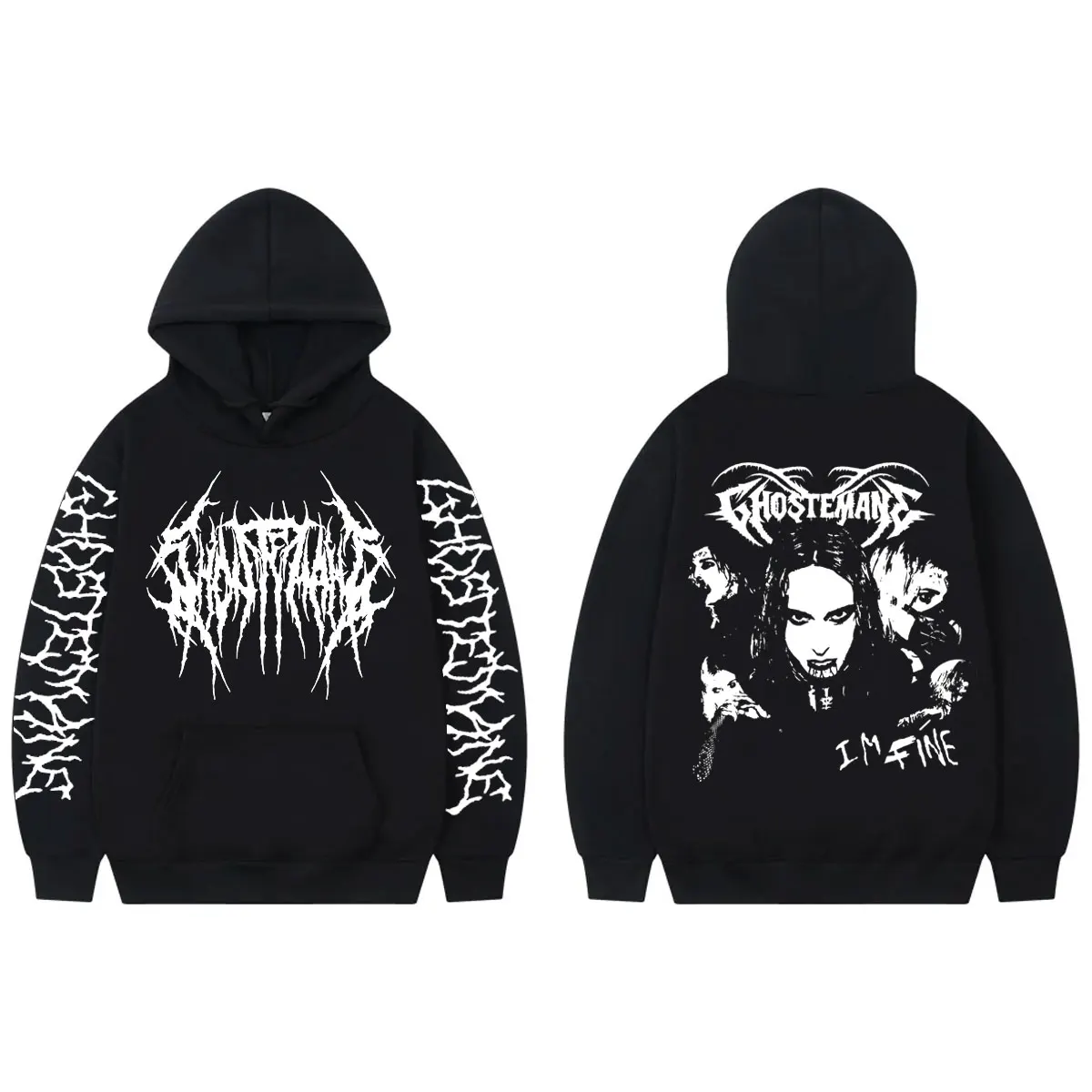 

Limited Ghostemane Merch Hoodies Men Women Clothing Gothic Fashion Hooded Sweatshirts Autumn Winter Casual Oversized Pullovers