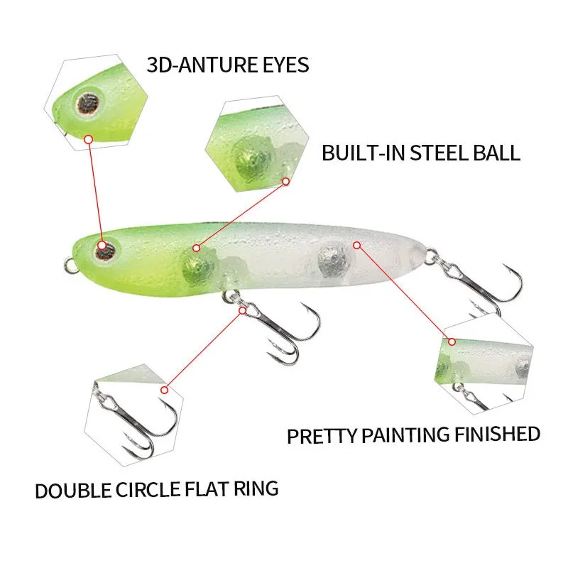 Fishing lure 2023 Topwater Lure Surface Walk The Dog Bass StickBait WTD Pencil 67mm 6.5g tackle house resistance cronuts 67