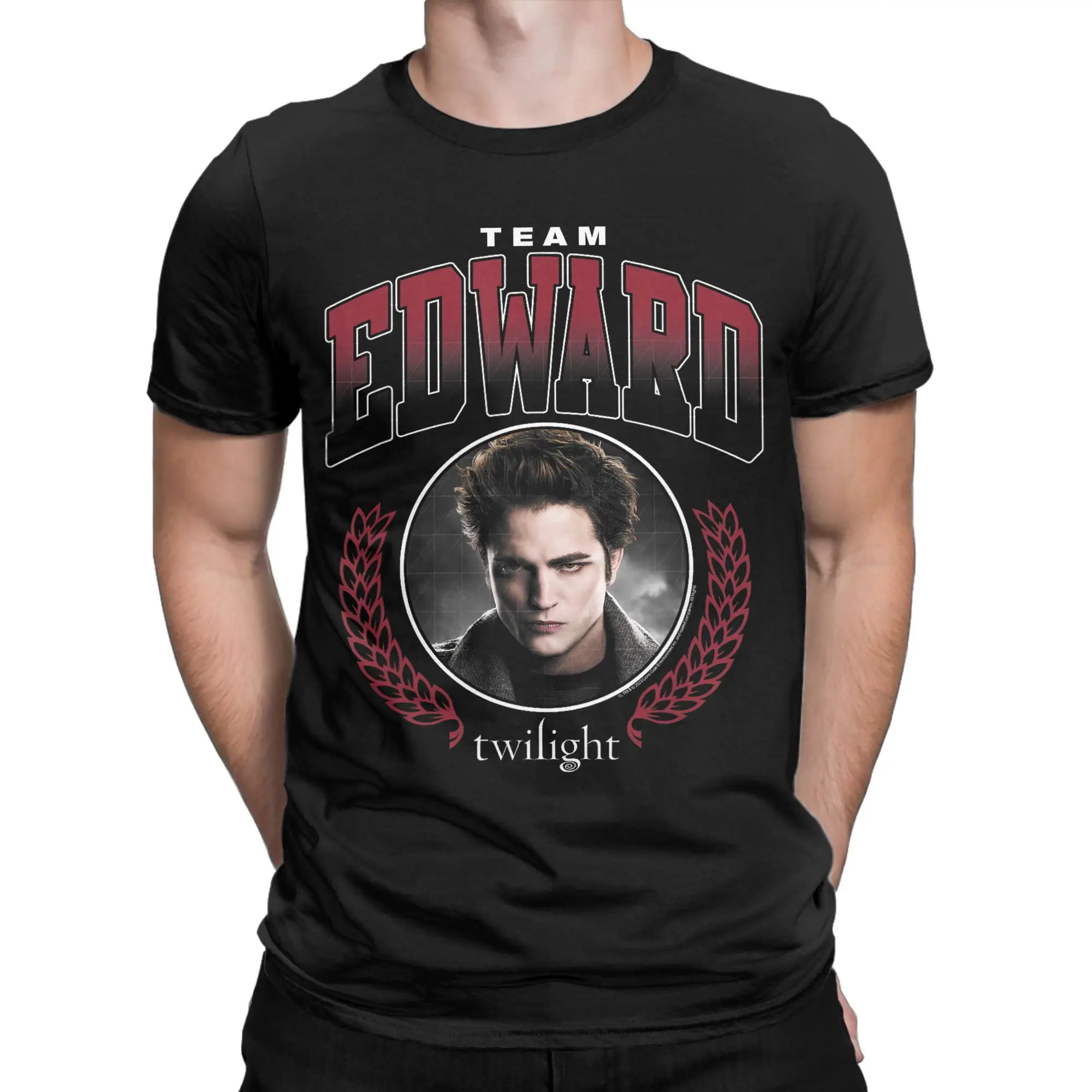 Twilight Team Edward Portrait T Shirt Beach  Cotton T Shirts For Men Printed Tshirt Short Sleeve Vintage Top Tees