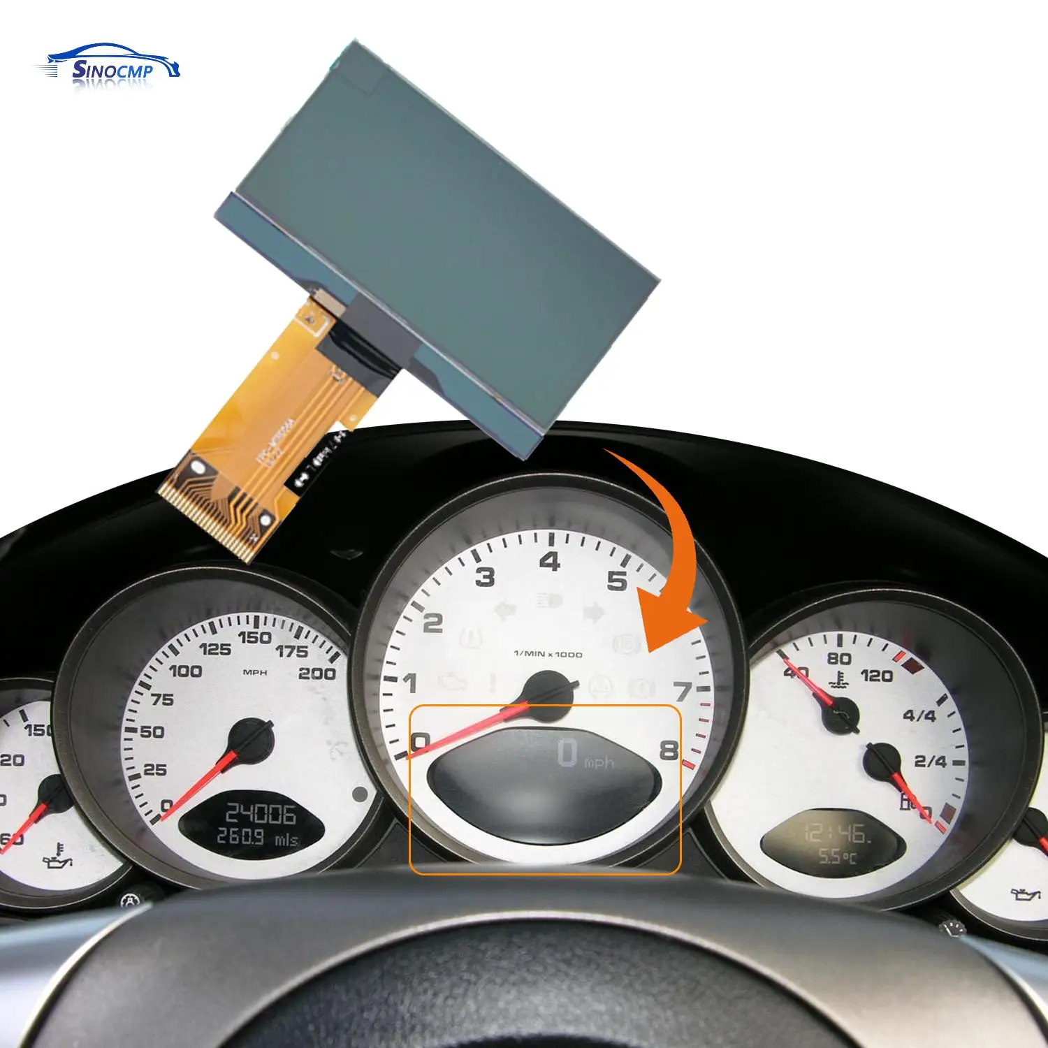 

1 PC Speedometer Dashboard LCD Display Screen For 2005-2012 Porsche 911 997 Carrera 987 Cayman Boxster Instrument Cluster Parts
