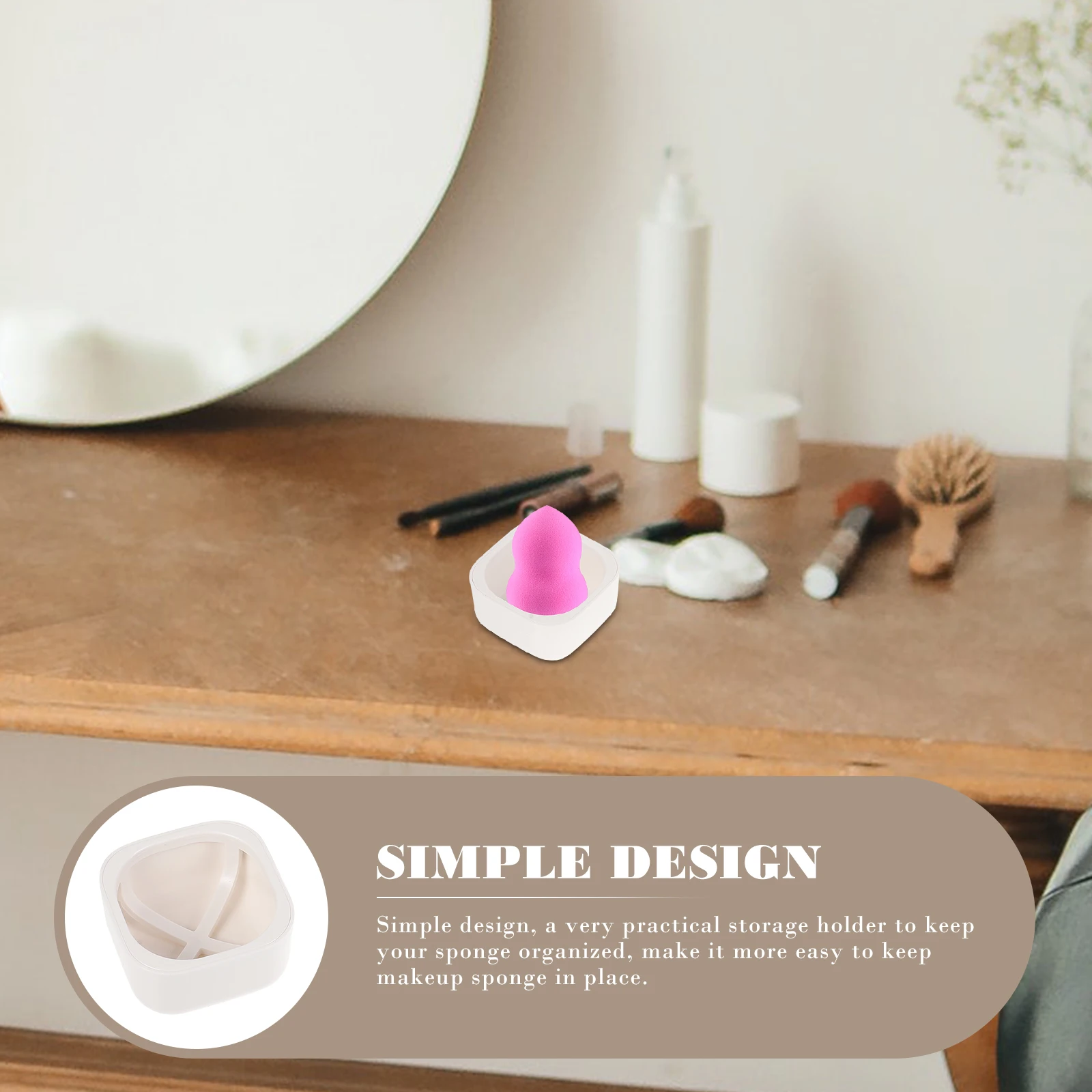 

5pcs Plastic Beauty Sponge Holder Makeup Egg Storage Box Air Dry Powder Stand Organizer Sponge Drying Rack Reusable Support